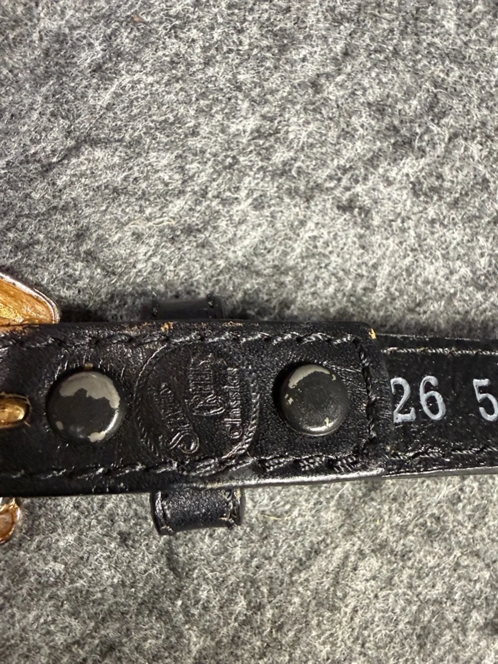 Black Western Leather Belt with Silver-Tone Buckle